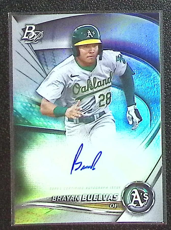 Brayan Buelvas Prospects Auto 2022 Bowman Platinum #TOP-68 Oakland Athletics: Bowman Baseball MLB Trading & Sports Cards, Sports Cards for Sale Near Me, World Series & Hall of Fame Players, SP, SSP, Chrome, 1st Bowman, Auction Memorabilia Lots Sold On Line