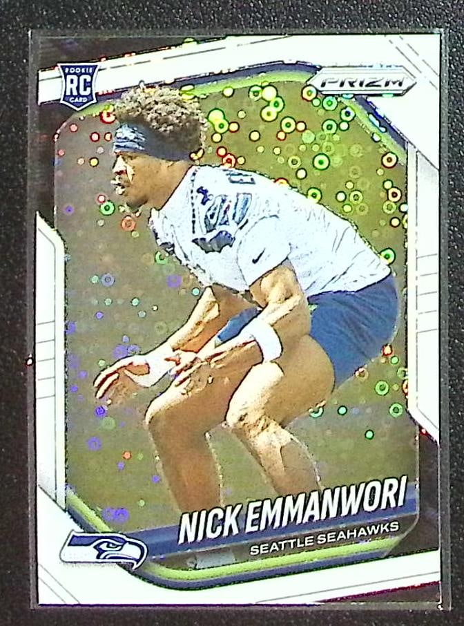 Nick Emmanwori Rookie Card White Disco 2025 Panini Prizm #320 Seattle Seahawks: Panini Select, Prizm, Mosaic, Contenders, Zenith, Phoenix, Illusions, Absolute, Rookie NFL Sports Trading Cards, SP, SSP, Cards, Football Cards for Sale Near Me, Superbowl & Hall of Fame Player Cards,