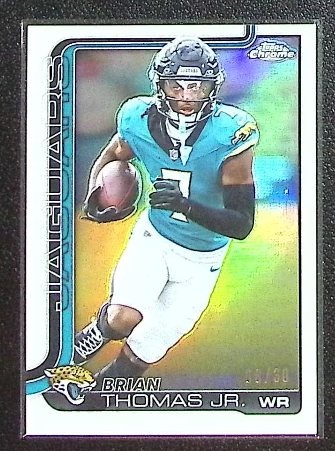 Brian Thomas Jr. White Refractor /30 2025 Topps Chrome #135 Jacksonville Jaguars: Topps Chrome Football NFL Trading Sports Cards, Sports Cards for Sale Near Me, Super Bowl & Hall of Fame Player Cards, Resurgence, Composite, SP, SSP, Valuable Auction Memorabilia Lots For Sale On Lin