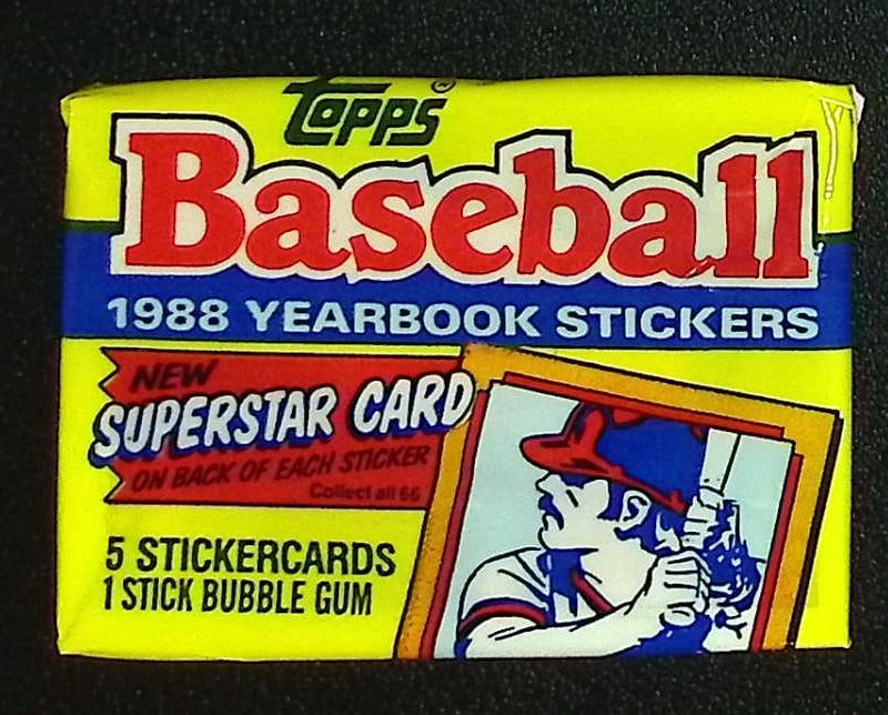 1988 Topps Vintage Baseball YEARBOOK STICKERS Retail Box Wax Pack Sports Cards: Topps Vintage Rookie Basseball MLB Trading & Sports Cards, Rookie Cards in this Set are Tom Glavine, & Jim Abbott, Old Baseball and Sports Cards For Sale Near Me, World Series Players, Hall of Fame St