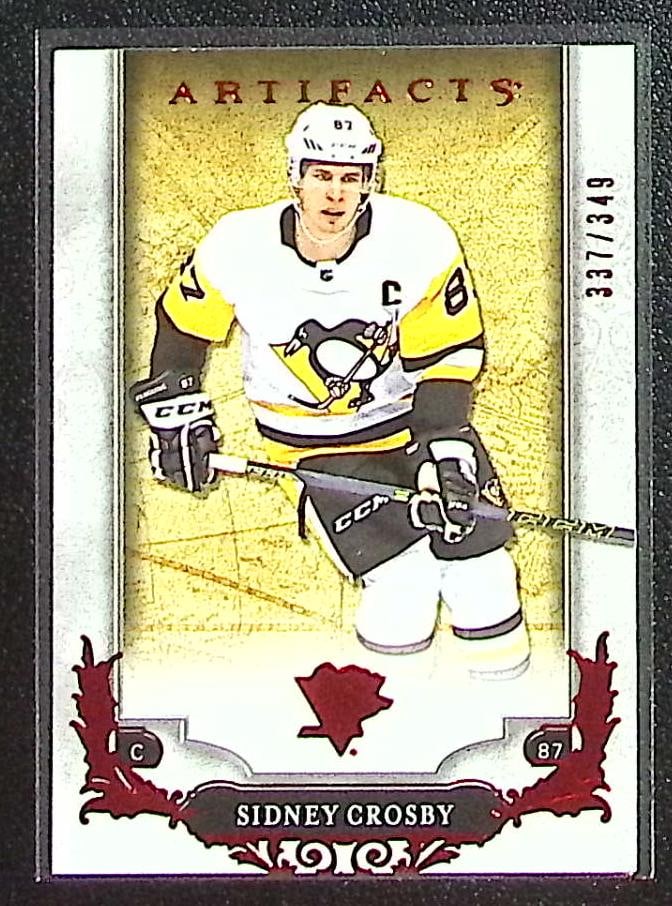 Sidney Crosby Red /349 2018-19 Upper Deck Artifacts #105 Pittsburgh Penguins: Upper Deck NHL Hockey Trading & Sports Cards, Sports Cards for Sale Near Me, Stanley Cup & Hall of Fame Players, Valuable Auction Memorabilia Lots for Sale On Line