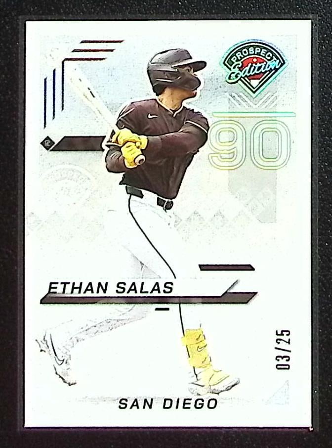 Ethan Salas Prospect Ticket Holo Silver /25 2025 Panini Prospect Edition #123 Padres: Panini Baseball MLB Trading & Sports Cards, Sports Cards for Sale Near Me, Prizm, Mosaic, Select, SP, SSP, Auction Memorabilia Lots for Sale On Line, World Series & Hall of Fame Players