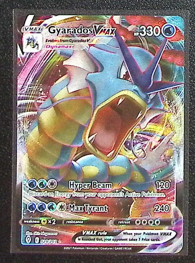 Pokemon Evolving Skies Gyarados VMax #29: Pokemon Trading Card Game Cards, Charizard, Pikachu, Mewtwo, Reverse Holo, Holo Rare, Secret Rare Cards, Full Art Cards, Eevee, Ultra Rare Card, Illustration Rare, Special Illustration Rare SIR