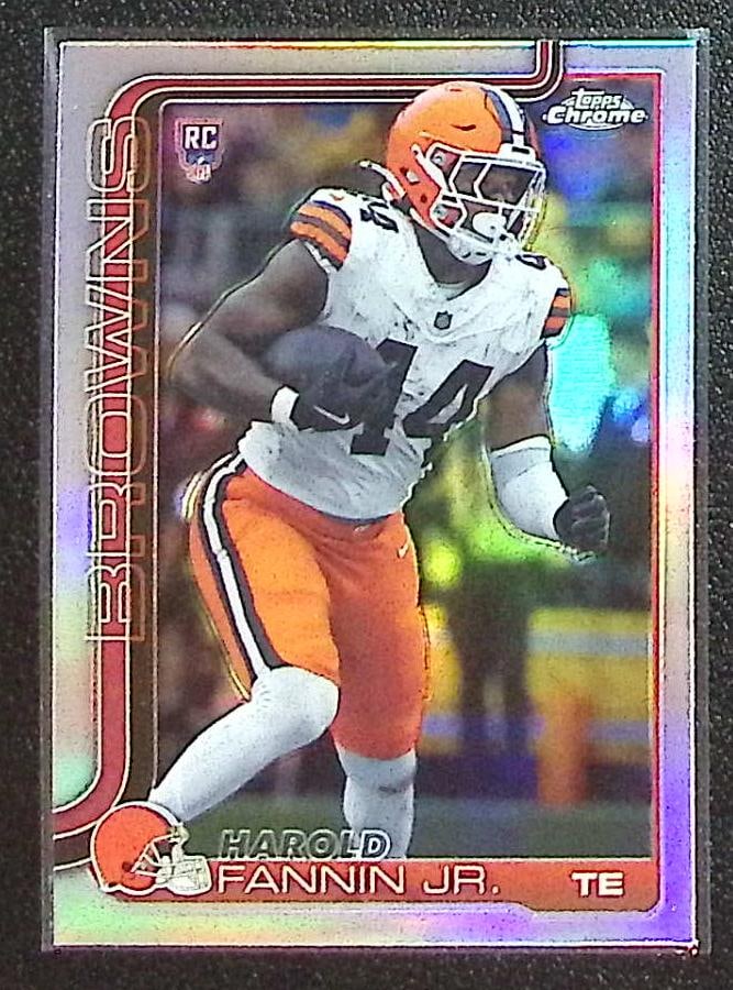 Harold Fannin Jr. Rookie Card Refractor 2025 Topps Chrome #339 Cleveland Browns: Topps Chrome Football NFL Trading Sports Cards, Sports Cards for Sale Near Me, Super Bowl & Hall of Fame Player Cards, Resurgence, Composite, SP, SSP, Valuable Auction Memorabilia Lots For Sale On Lin