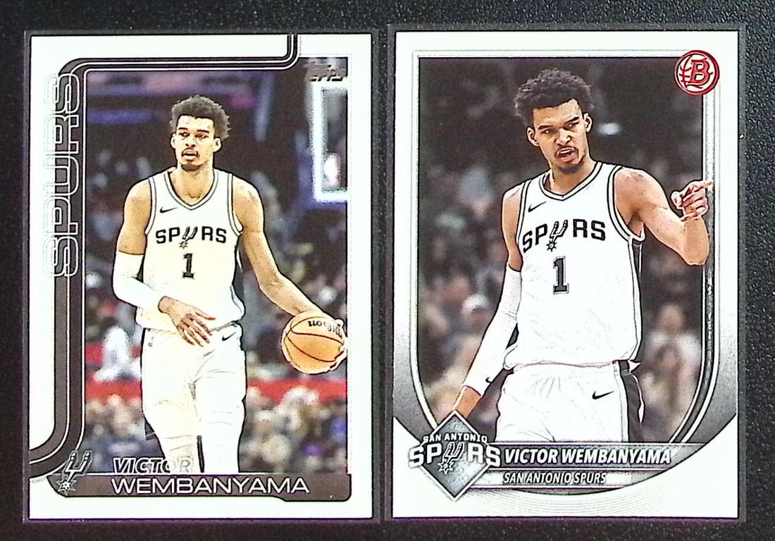 Lot of 2 Victor Wembanyama Basketball Cards. 2025-26 Topps #195 & Bowman #143: Lot of 2 Victor Wembanyama Basketball Cards. 2025-26 Topps #195 & Bowman #143