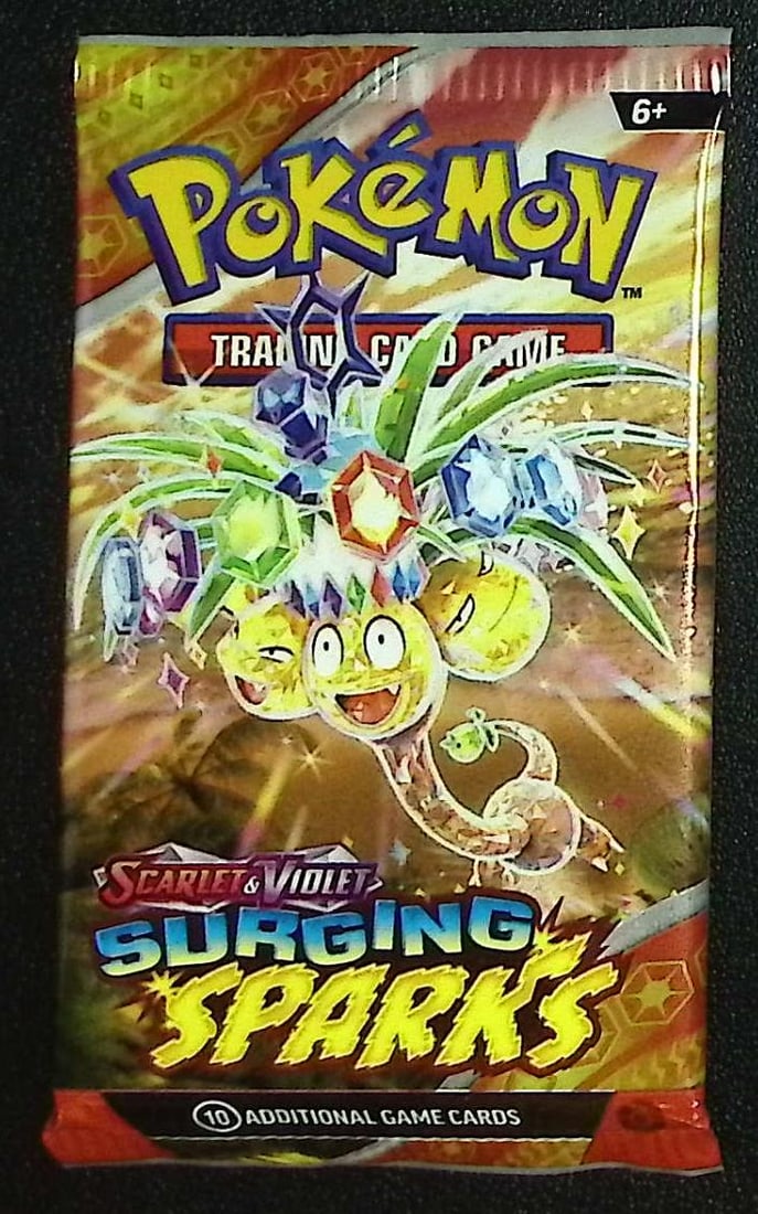 Pokemon Scarlet & Violet Surging Sparks 10 Card TCG Booster Pack, Charizard, Pikachu, Holo: Pokemon Trading Card Game Cards, Charizard, Pikachu, Mewto, EX, Referse Holo, Holo Rare Cards, Secret Rare Cards, Full Art Cards, Evee, 3 Stars Ultra Rare Cards, Double Rare, Illustration Rare, Specia