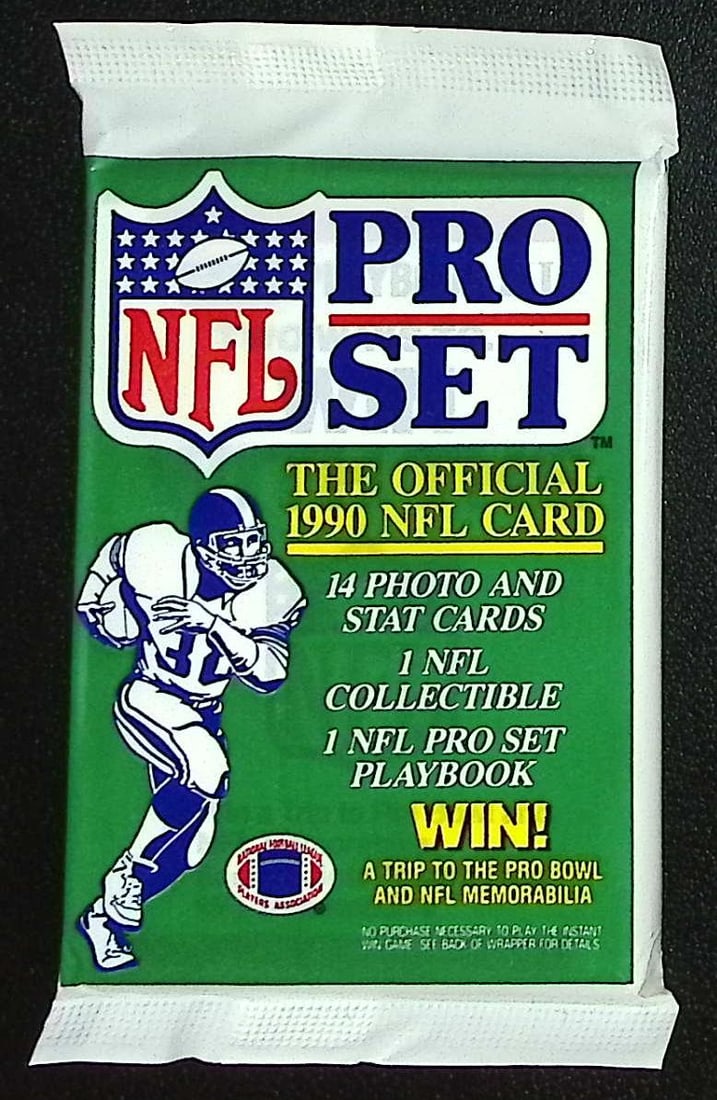 1990 Pro-Set Series 1 Vintage Football Card Retail Box Wax Pack, Sports Cards: Pro-Set Vintage Football NFL Trading & Sports Cards, Old Sports Cards for Sale on Line, Super Bowl and Hall of Fame Players, Valuable Auction Lots for Sale On Line, Rookie Cards, Pro Set Santa Claus, 
