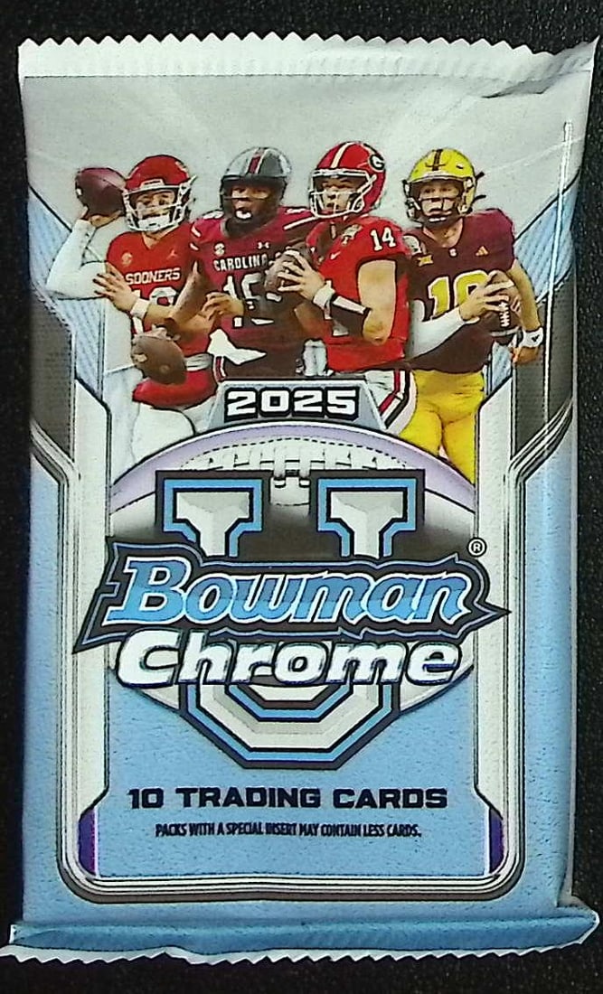 2025 Bowman Chrome U Football Cards MEGA BOX PACK Sports Cards NFL Trading Cards (1 of 1)
