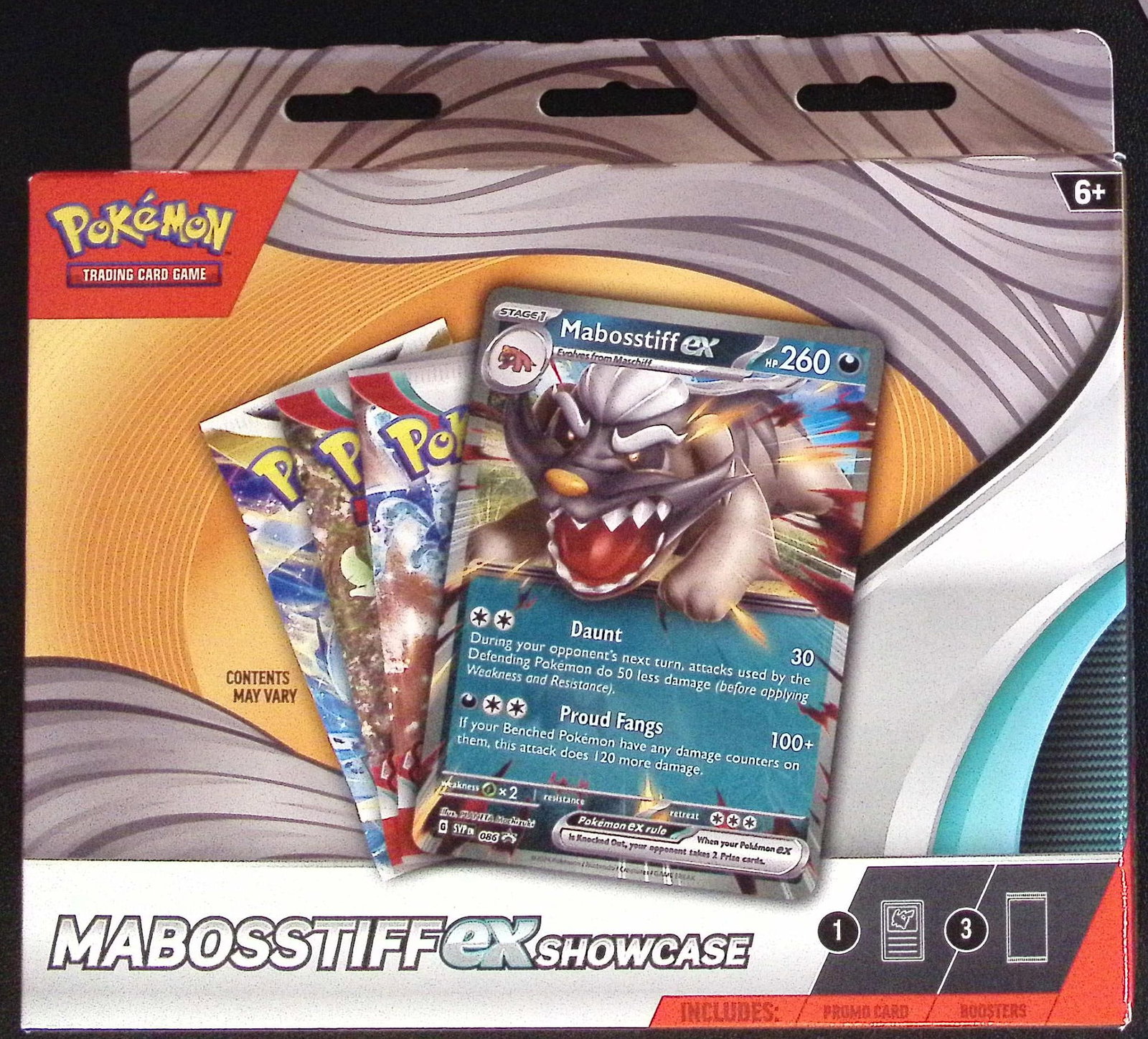 Pokemon Mabostiff ex Showcase Box: 3 Booster Packs & 1 Foil Promo Card of Mabostiff (1 of 2)