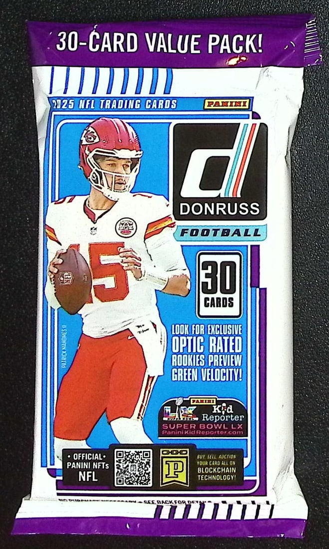 2025 Donruss Football HANGER VALUE FAT PACK - Cam Ward, Emeka Egbuka, Ashton Jeanty, Travis Hunter,: Donruss Football NFL Trading & Sports Cards, Rookie Cards in this set are Cam Ward, Emeka Egbuka, Ashton Jeanty, Travis Hunter, Omarion Hampton, Rated Rookie, Downtown SSP, Sports Cards for Sale Near