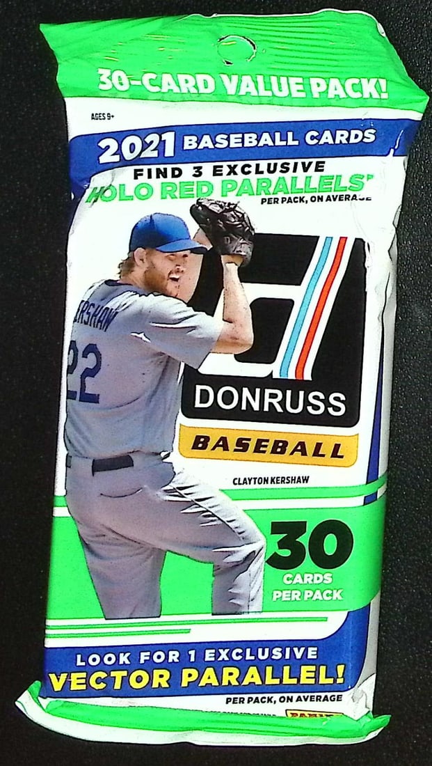 2021 Donruss Baseball Card Hanger Value Fat Pack - 30 Cards Per Pack, Holo Red Parallels: Donruss Baseball MLB Trading Cards, Rookie Cards, Sports Cards for Sale Near Me, Hall of Fame & World Series Champion Players, Shohei Ohtani, Mike Trout, Mookie Betts, Aaron Judge, Auction Lots for sa