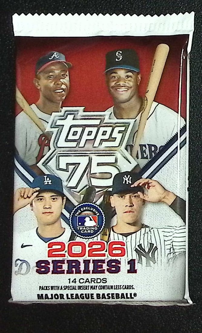 2026 Topps Series 1 Baseball 75th Anniversary MEGA BOX PACK: Factory Sealed Topps Baseball MLB Trading & Sports Cards, Rookie Cards in this set are Jack Caglianone, Speckled, SP, SSP, Variations, Autographs, Chrome, Refractors, 1976 Topps, Sports Cards for Sale