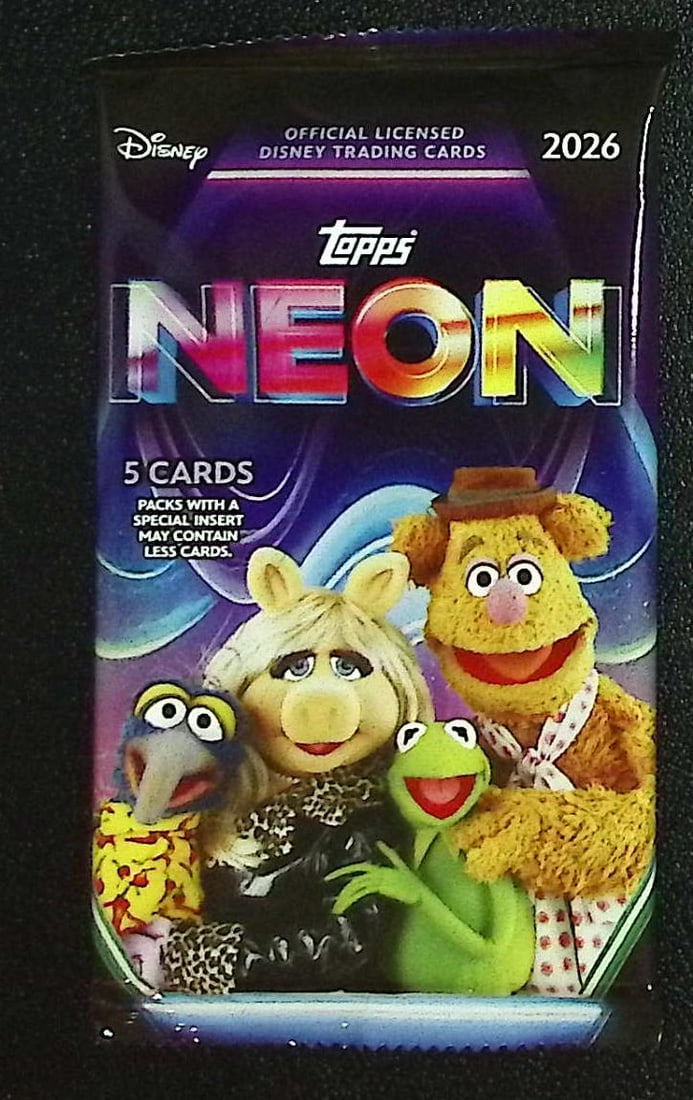 2026 Topps Disney Neon MEGA BOX PACK: Disney Topps Trading Cards of Movies & Television Shows, Refractors, Ray Waves, Numbered Rare Cards. Darth Vader, Luke Skywalker, Princess Leia, Mandalorian, Yoda, Grogu, Han Solo, Rebellion,