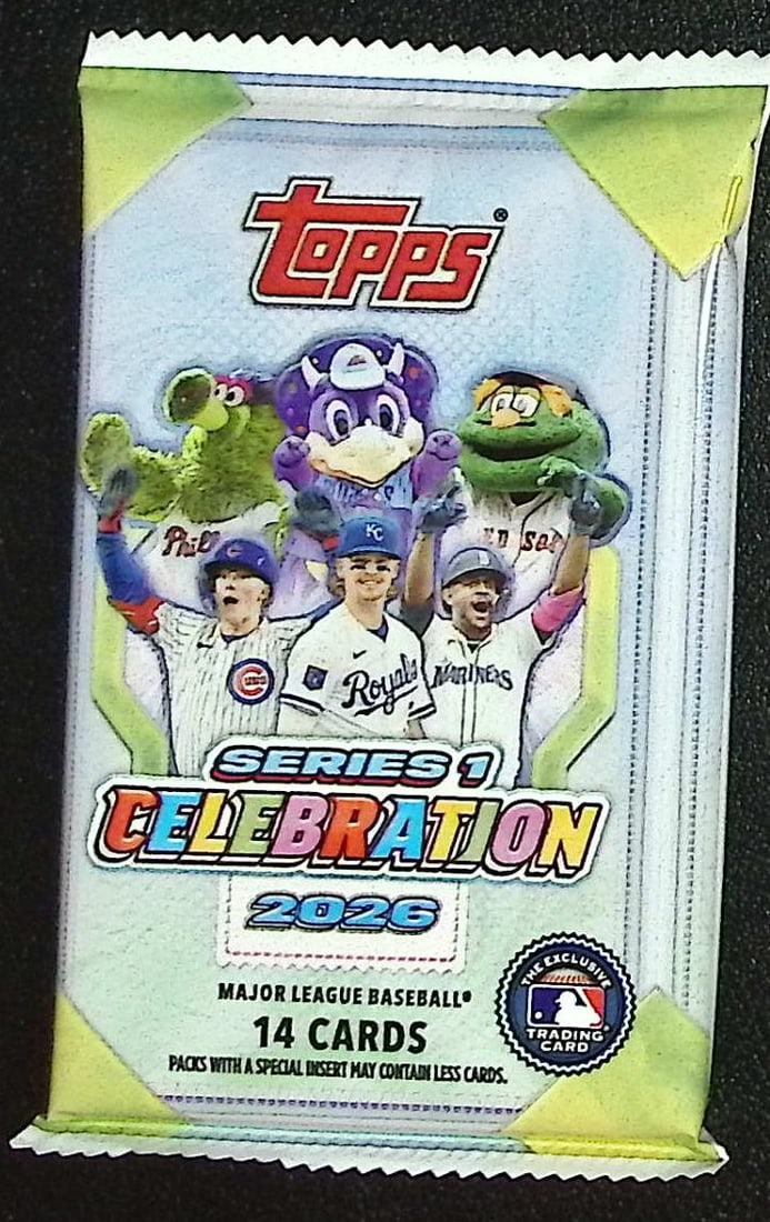 2026 Topps Series 1 Celebration Baseball Mega Box Pack: Factory Sealed Topps Baseball MLB Trading & Sports Cards, Rookie Cards in this set are Roman Anthony, Jack Caglianone, Speckled, SP, SSP, Variations, Autographs, Chrome, Refractors, 1976 Topps, Sports