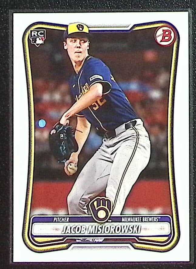 Jacob Misiorowski Rookie Card 2026 Bowman #35 Milwaukee Brewers: Bowman Baseball MLB Trading & Sports Cards, Sports Cards for Sale Near Me, World Series & Hall of Fame Players, SP, SSP, Chrome, 1st Bowman, Auction Memorabilia Lots Sold On Line