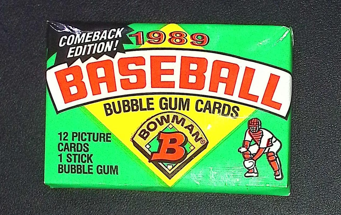 1989 Bowman Vintage Baseball Cards Retail Box Wax Pack Sports Cards MLB Trading Cards (1 of 1)