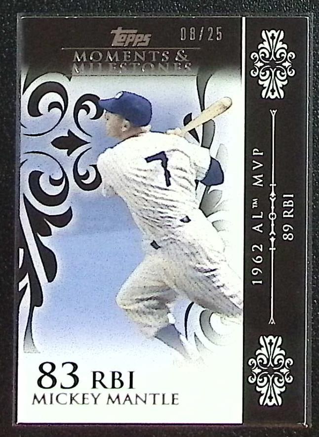 Mickey Mantle Black /25 2008 Topps Moments & Milestones #6 New York Yankees (1 of 2)