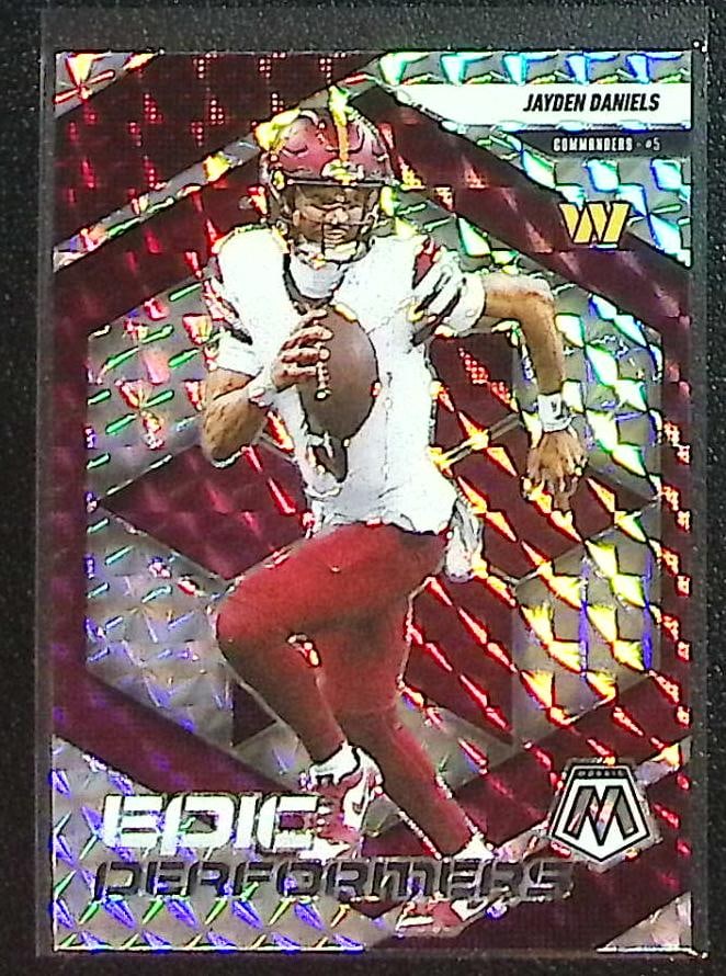 Jayden Daniels Epic Performers Silver Mosaic Prizm 2025 Mosaic #20 Commanders (1 of 2)