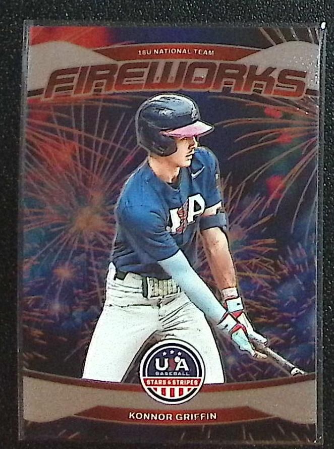 Konnor Griffin Fireworks 2026 Panini USA Baseball Stars & Stripes #22 Pittsburgh Pirates: Panini Baseball MLB Trading & Sports Cards, Sports Cards for Sale Near Me, Prizm, Mosaic, Select, SP, SSP, Auction Memorabilia Lots for Sale On Line, World Series & Hall of Fame Players