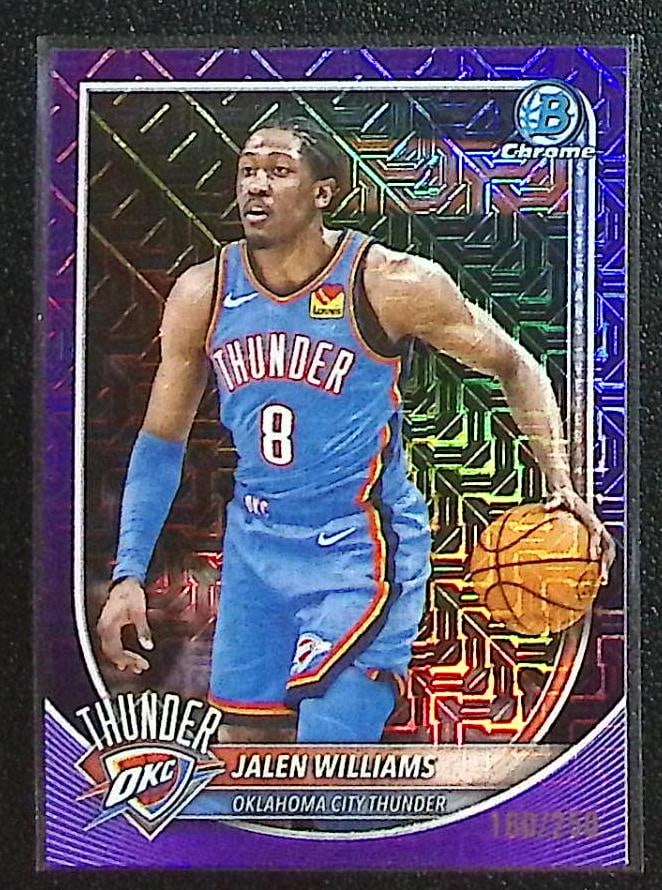 Jalen Williams Purple Mojo Refractor /250 2025-26 Bowman Chrome #BCV-107 Thunder: Bowman Chrome, Basketball NBA Trading & Sports Cards, Sports Cards for Sale Near Me, Chrome, Refractor, SP, SSP, Valuable Auction Memorabilia Lots Sold On Line, NBA Championship & Hall of Fame Player 