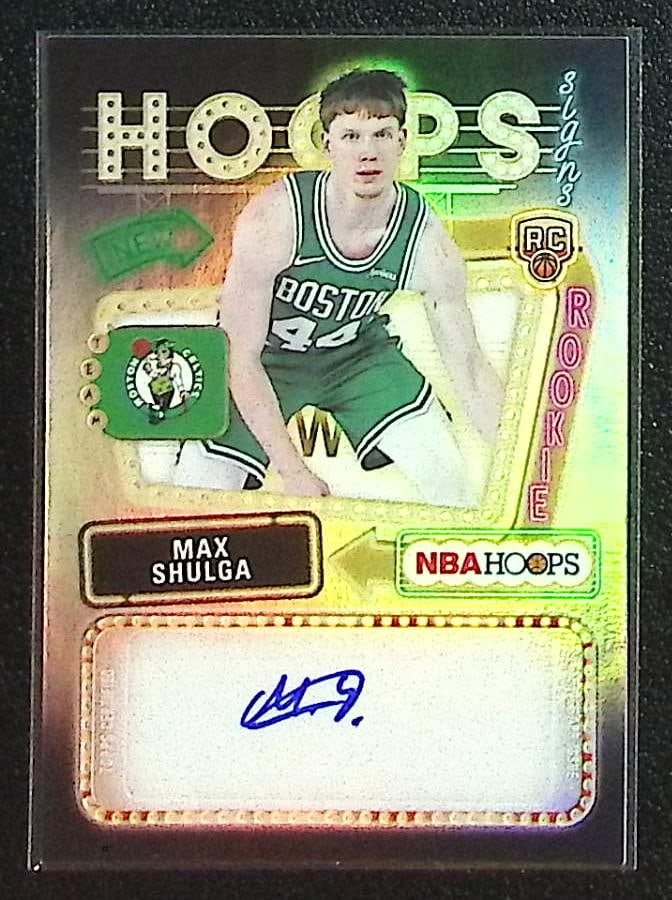 Max Shulga Rookie Auto 2025-26 Topps NBA Hoops #HFS-MS Boston Celtics: Topps Basketball NBA Trading & Sports Cards, Sports Cards for Sale Near Me, Chrome, Refractor, SP, SSP, Valuable Auction Memorabilia Lots Sold On Line, NBA Championship & Hall of Fame Player Cards