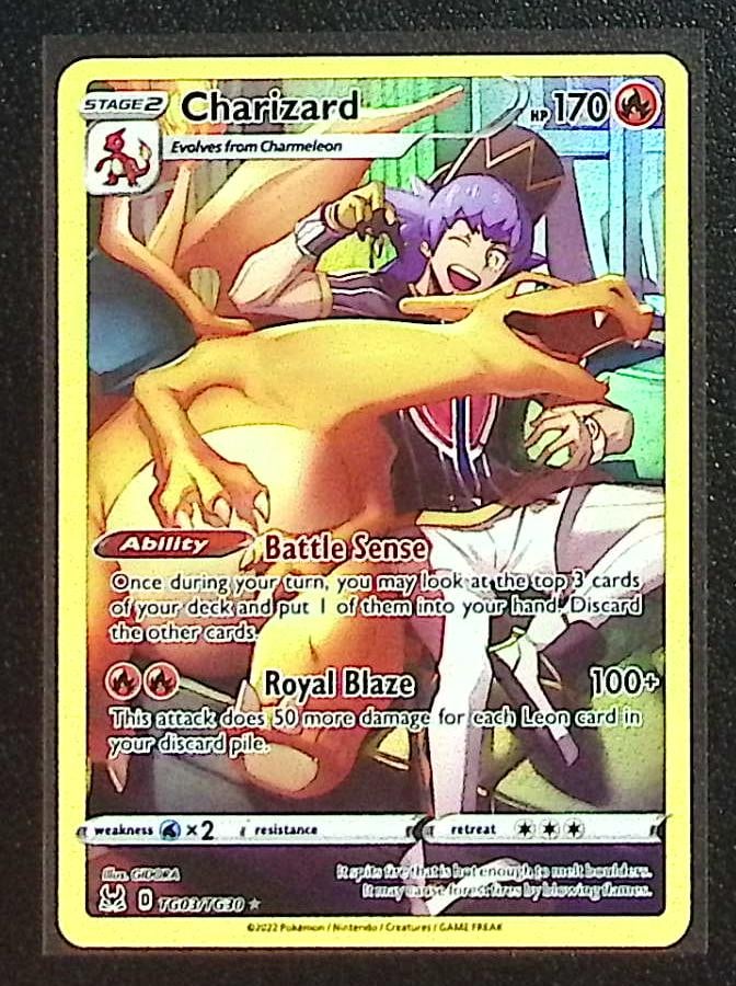 Pokemon Lost Origin Trainer Gallery Charizard #TG03: Pokemon Trading Card Game Cards, Charizard, Pikachu, Mewtwo, Reverse Holo, Holo Rare, Secret Rare Cards, Full Art Cards, Eevee, Ultra Rare Card, Illustration Rare, Special Illustration Rare SIR