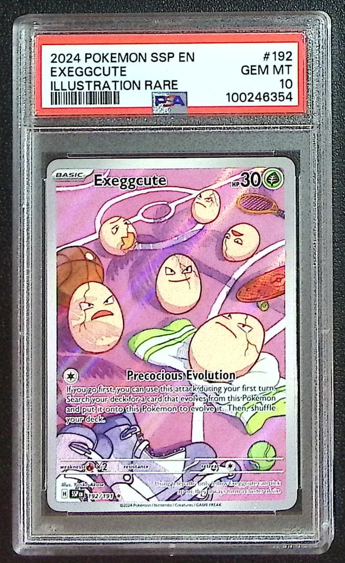 Pokemon Surging Sparks Exeggcute Illustration Rare #192 PSA 10 (1 of 2)