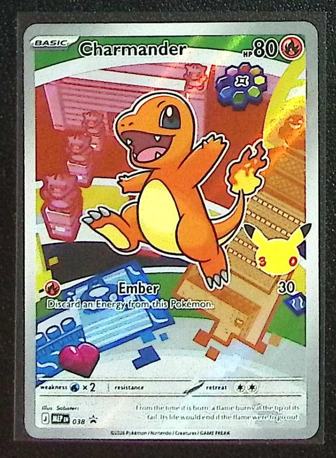 Pokemon Mega Evolution Promo First Partner Illustration Charmander #38: Pokemon Trading Card Game Cards, Charizard, Pikachu, Mewtwo, Reverse Holo, Holo Rare, Secret Rare Cards, Full Art Cards, Eevee, Ultra Rare Card, Illustration Rare, Special Illustration Rare SIR