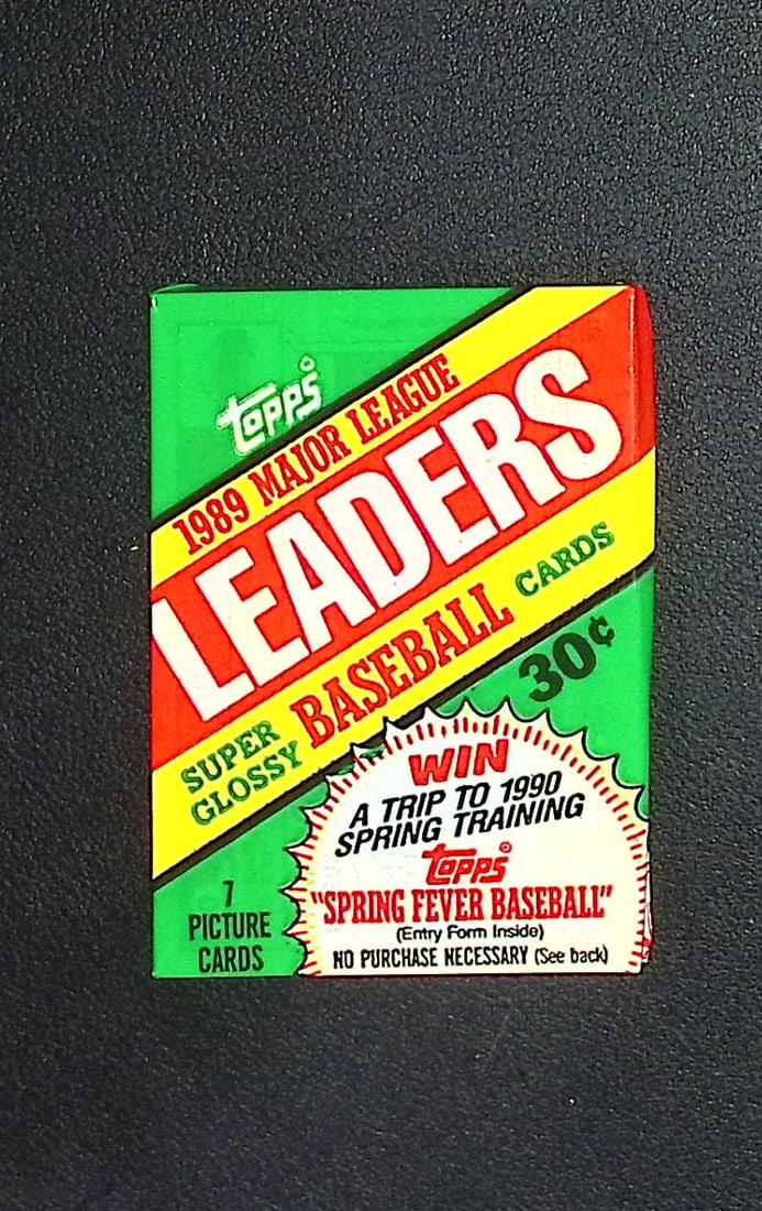 1989 Topps Major League Leaders Super Glossy Vintage Baseball Cards Retail Box Wax Pack Mini Cards (1 of 1)
