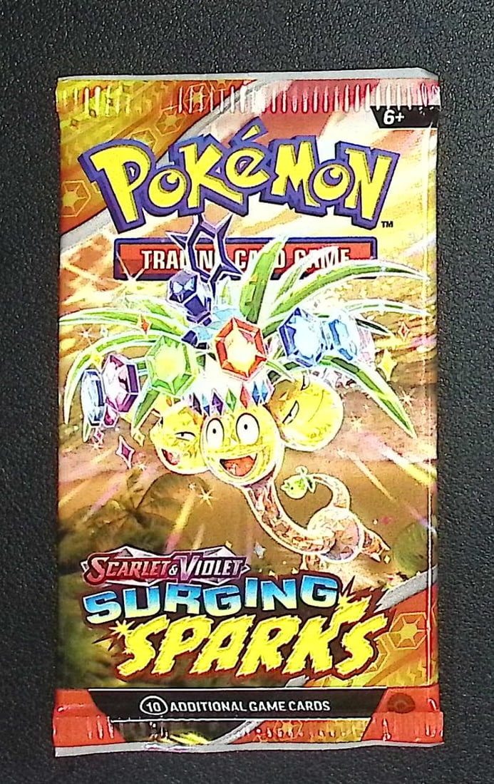Pokemon Scarlet & Violet Surging Sparks 10 Card TCG Booster Pack, Charizard, Pikachu, Holo: Pokemon Trading Card Game Cards, Charizard, Pikachu, Mewto, EX, Referse Holo, Holo Rare Cards, Secret Rare Cards, Full Art Cards, Evee, 3 Stars Ultra Rare Cards, Double Rare, Illustration Rare, Specia