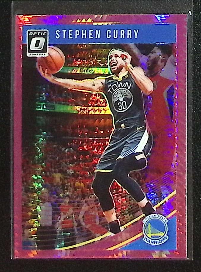 Stephen Curry Pink Hyper Prizm 2018-19 Donruss Optic #2 Golden State Warriors (1 of 2)