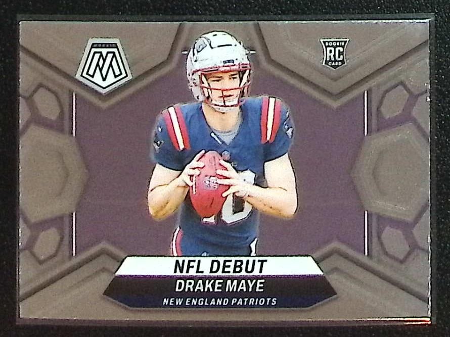 Drake Maye Rookie Card NFL Debut 2024 Mosaic #273 New England Patriots: Panini Select, Prizm, Mosaic, Contenders, Zenith, Phoenix, Illusions, Absolute, Rookie NFL Sports Trading Cards, SP, SSP, Cards, Football Cards for Sale Near Me, Superbowl & Hall of Fame Player Cards,