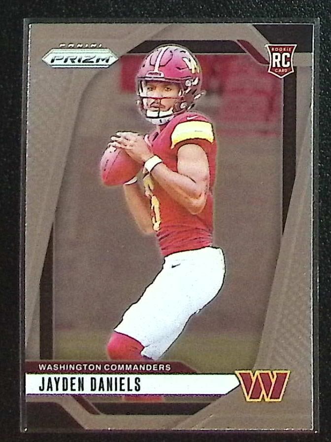 Jayden Daniels Rookie Card 2024 Panini Prizm #347 Washington Commanders: Panini Select, Prizm, Mosaic, Contenders, Zenith, Phoenix, Illusions, Absolute, Rookie NFL Sports Trading Cards, SP, SSP, Cards, Football Cards for Sale Near Me, Superbowl & Hall of Fame Player Cards,