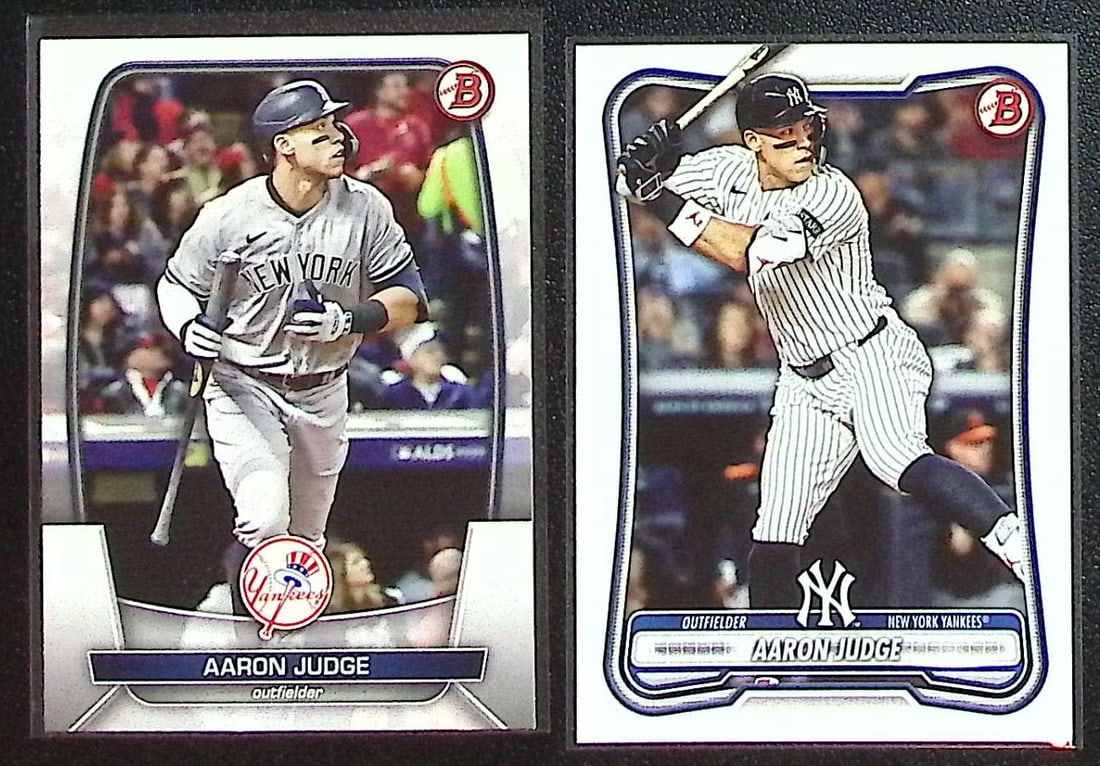Lot of 2 Aaron Judge Bowman Base Baseball Cards. 2023 Bowman #59 & 2026 Bowman #1: Bowman Baseball MLB Trading & Sports Cards, Sports Cards for Sale Near Me, World Series & Hall of Fame Players, SP, SSP, Chrome, 1st Bowman, Auction Memorabilia Lots Sold On Line