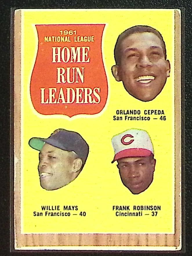 1961 NL HR Leaders Cepeda/Mays/Robinson 1962 Topps #54 Vintage Baseball Card: Topps Baseball MLB Trading & Sports Cards, Sports Cards for Sale Near Me, World Series & Hall of Fame Players Memorabilia, Refractors, X-Fractors, Numbered, SP, SSP, Valuable Auction Memorabilia Lots 