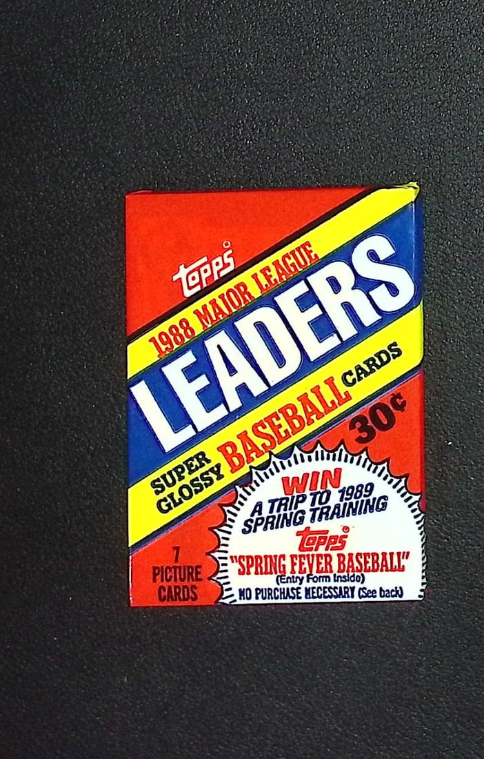 1988 Topps Major League Leaders Super Glossy Vintage Baseball Cards Retail Box Wax Pack Mini Cards (1 of 1)