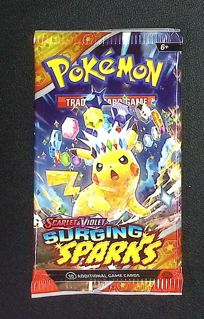 Pokemon Scarlet & Violet Surging Sparks 10 Card TCG Booster Pack, Charizard, Pikachu, Holo: Pokemon Trading Card Game Cards, Charizard, Pikachu, Mewto, EX, Referse Holo, Holo Rare Cards, Secret Rare Cards, Full Art Cards, Evee, 3 Stars Ultra Rare Cards, Double Rare, Illustration Rare, Specia