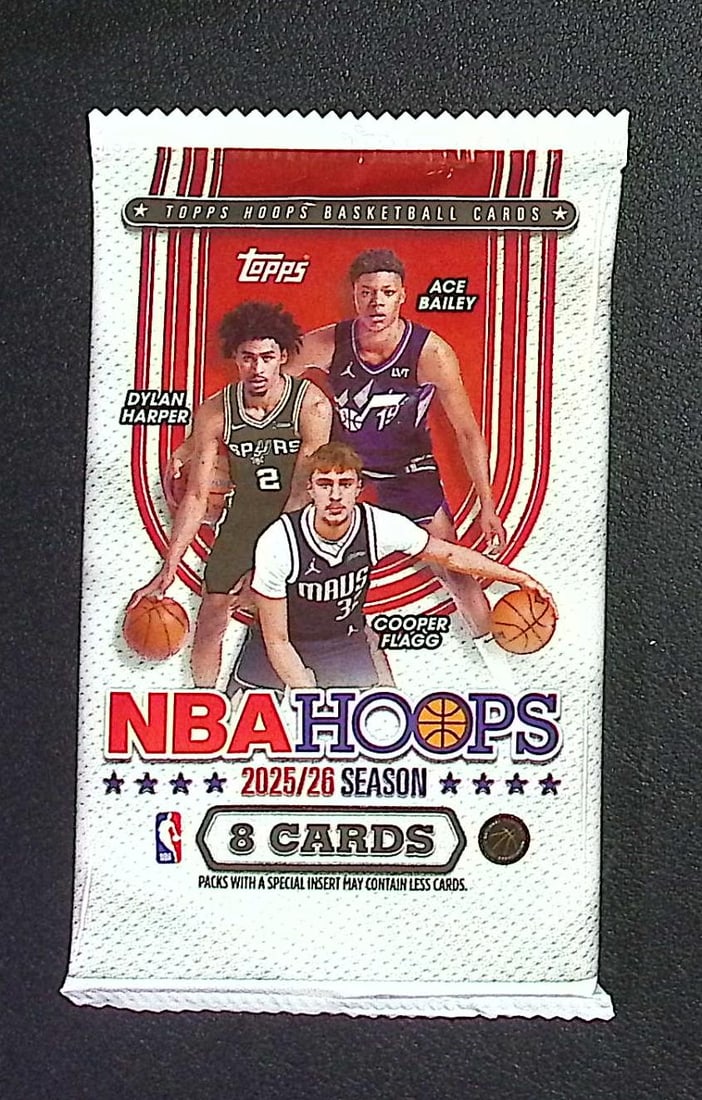 2025 Topps NBA Hoops Basketball BLASTER BOX PACK: Cooper Flagg & Kon Kneuppel Rookie Cards (1 of 1)