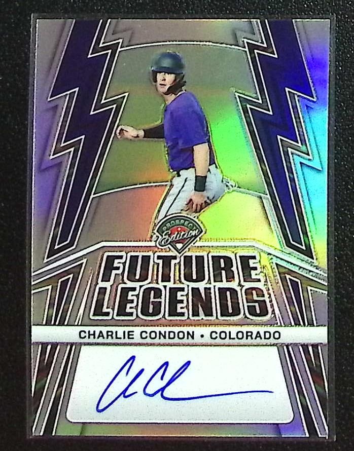 Charlie Condon Future Legends Silver Prizm Auto 2025 Panini Prospect Edition #FLS-CC: Panini Baseball MLB Trading & Sports Cards, Sports Cards for Sale Near Me, Prizm, Mosaic, Select, SP, SSP, Auction Memorabilia Lots for Sale On Line, World Series & Hall of Fame Players
