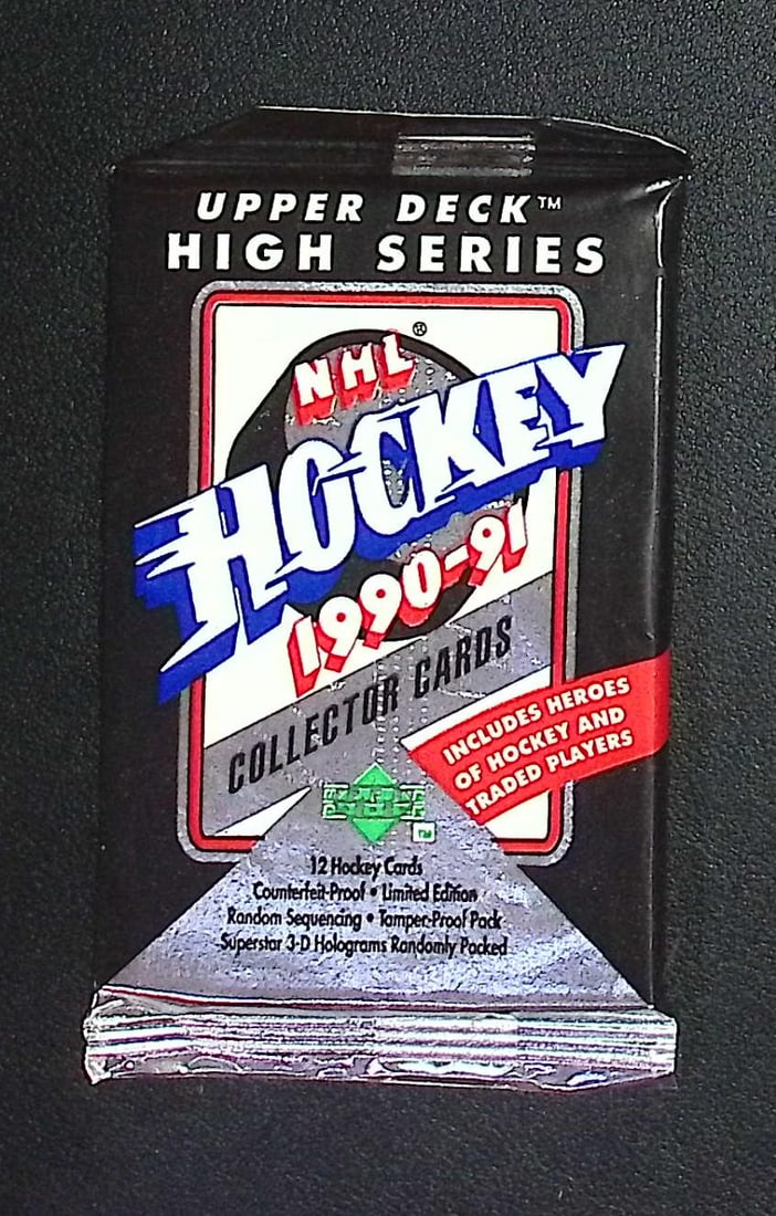 1990-91 Upper Deck High Series Vintage Hockey Card Retail Box Wax Pack (1 of 1)
