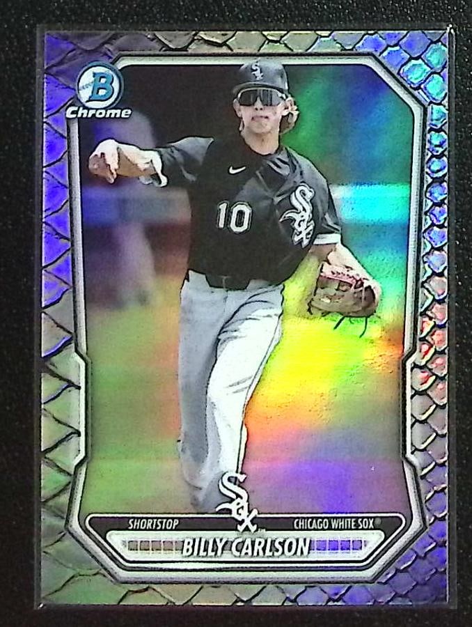 Billy Carlson Reptilian Refractor 2026 Bowman Chrome #BCP-44 Chicago White Sox: Bowman Baseball MLB Trading & Sports Cards, Sports Cards for Sale Near Me, World Series & Hall of Fame Players, SP, SSP, Chrome, 1st Bowman, Auction Memorabilia Lots Sold On Line