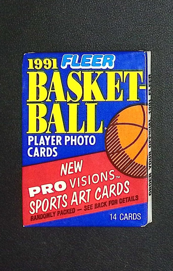 1991 Fleer Series 1 Vintage Basketball Cards Retail Box Pack New Factory Sealed: Vintage Valuable Basketeball NBA Trading & Sports Cards Sold On Line, Michael Jordan, Chicago Bulls, David Robinson Rookie Card, Shawn Kemp Rookie Card, Magic Johnson, Larry Bird, Tim Hardaway RC, Old