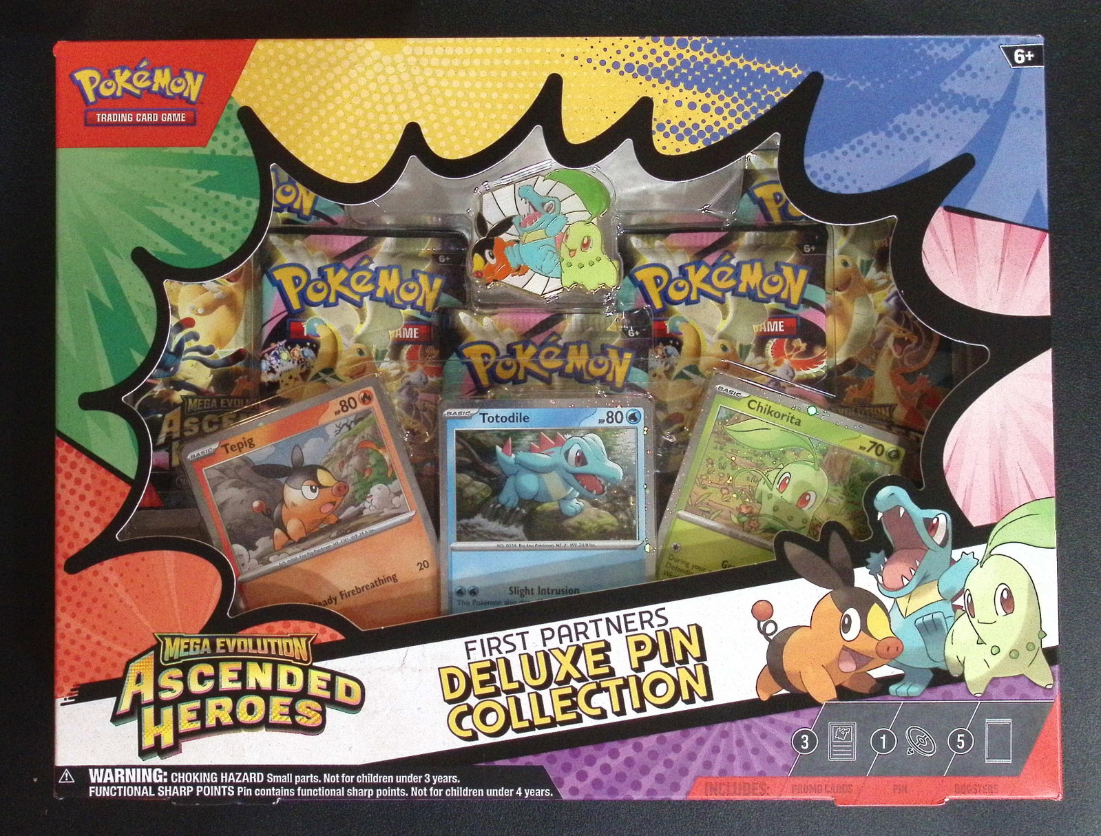Pokemon Mega Evolution Ascended Heroes 1st Partners Deluxe Pin Collection: 5 Booster Packs (1 of 2)