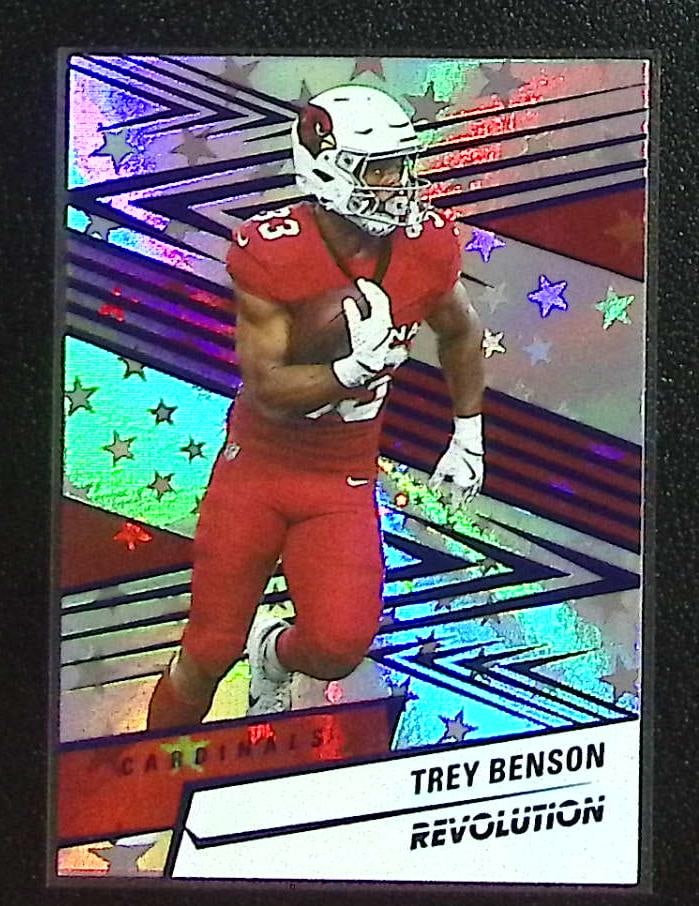 Trey Benson Astro Blue /545 2025 Painni Revolution #40 Arizona Cardinals: Panini Select, Prizm, Mosaic, Contenders, Zenith, Phoenix, Illusions, Absolute, Rookie NFL Sports Trading Cards, SP, SSP, Cards, Football Cards for Sale Near Me, Superbowl & Hall of Fame Player Cards,