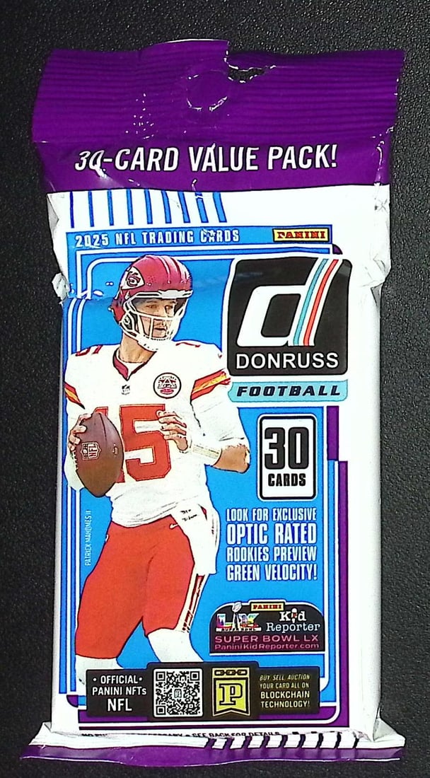 2025 Donruss Football HANGER VALUE FAT PACK - Cam Ward, Emeka Egbuka, Ashton Jeanty, Travis Hunter,: Donruss Football NFL Trading & Sports Cards, Rookie Cards in this set are Cam Ward, Emeka Egbuka, Ashton Jeanty, Travis Hunter, Omarion Hampton, Rated Rookie, Downtown SSP, Sports Cards for Sale Near 