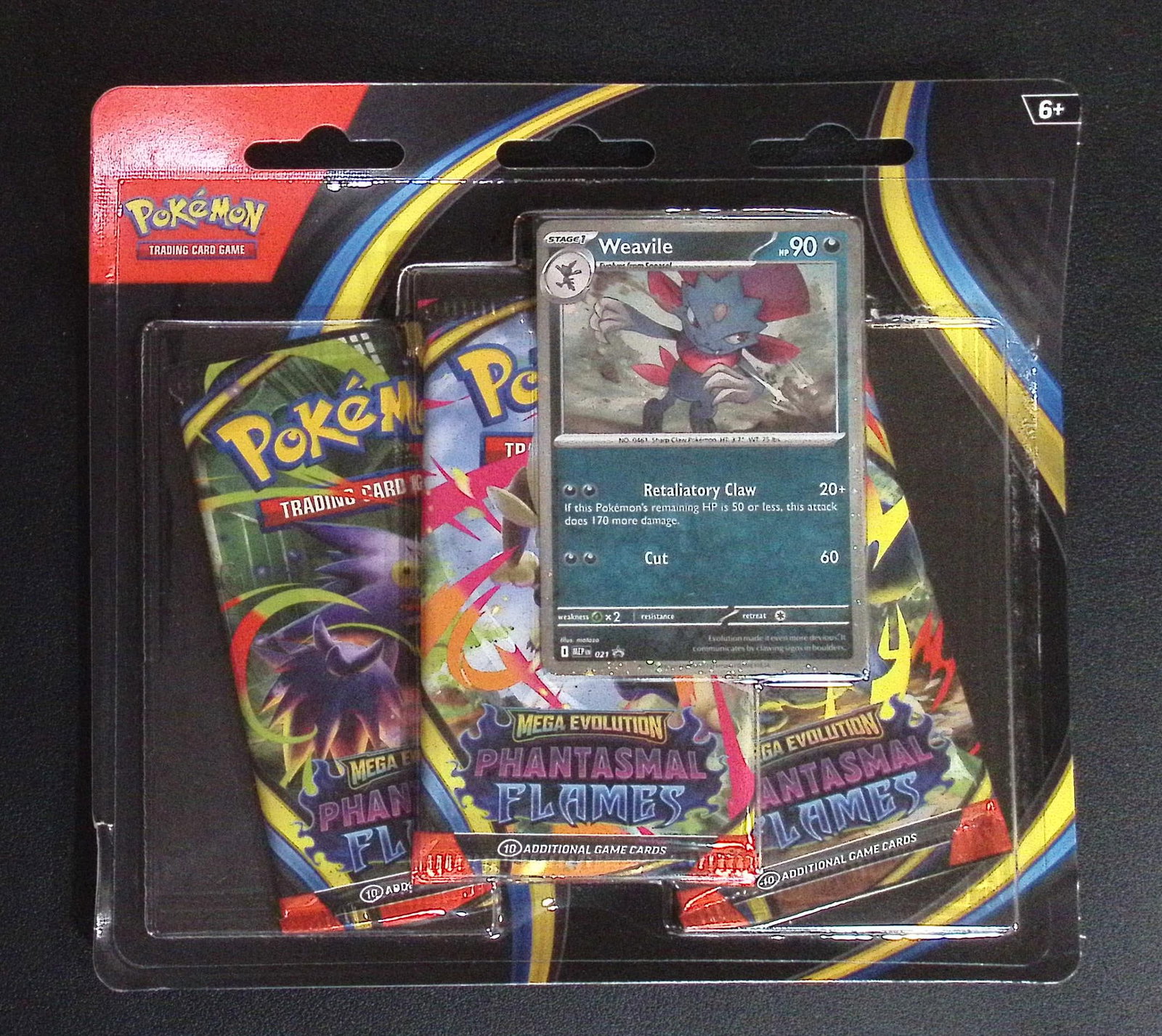 2025 Pokemon Phantasmal Flames Blister Booster 3 Pack Hanger: Pokemon Trading Card Game Cards, Charizard, Pikachu, Mewto, EX, Referse Holo, Holo Rare Cards, Secret Rare Cards, Full Art Cards, Evee, 3 Stars Ultra Rare Cards, Double Rare, Illustration Rare, Specia