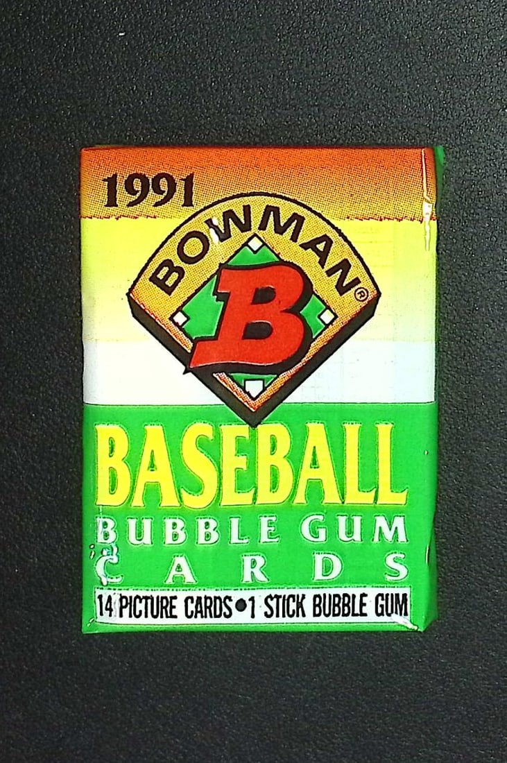 1991 Bowman Vintage Baseball Cards Retail Box Wax Pack Sports Cards MLB Trading Cards (1 of 1)