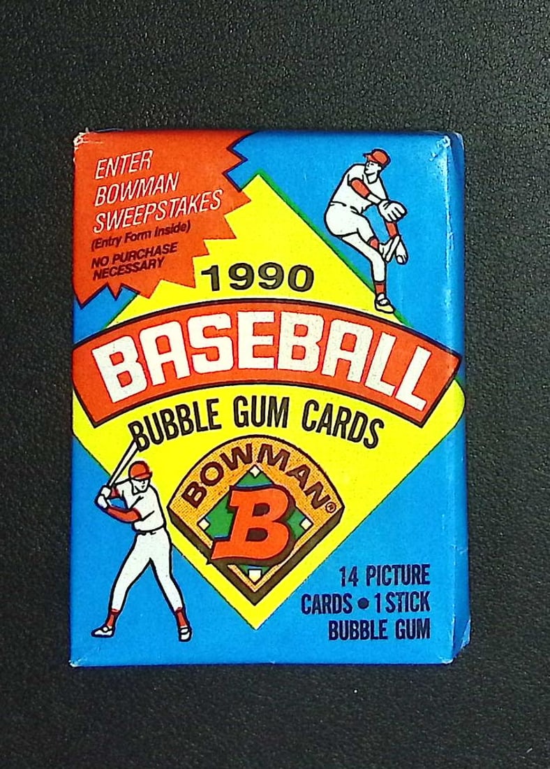 1990 Bowman Vintage Baseball Cards Retail Box Wax Pack Sports Cards MLB Trading Cards (1 of 1)