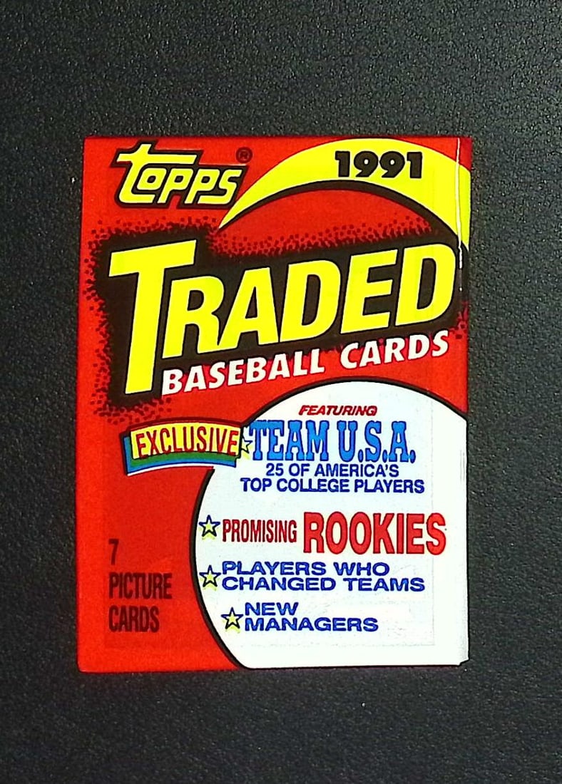 1991 Topps TRADED Series Vintage Baseball Cards Retail Box Wax Pack Sports Cards Rookie Cards (1 of 1)