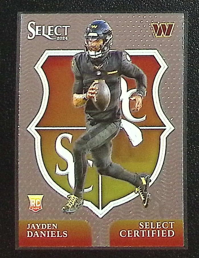 Jayden Daniels Rookie Card Select Certified 2024 Select #2 Washington Commanders: Panini Select, Prizm, Mosaic, Contenders, Zenith, Phoenix, Illusions, Absolute, Rookie NFL Sports Trading Cards, SP, SSP, Cards, Football Cards for Sale Near Me, Superbowl & Hall of Fame Player Cards,